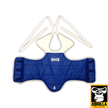 Load image into Gallery viewer, TKD REVERSABLE CHEST GUARD IN BLUE AND RED