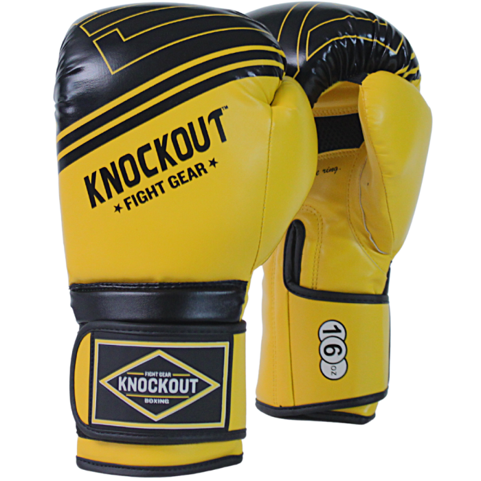 BLACK AND YELLOW  16 OZ. BOXING GLOVES