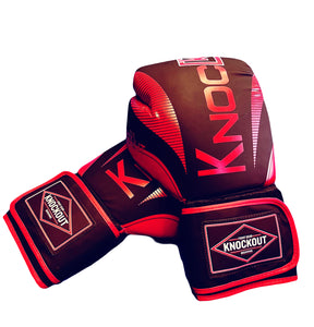 RED KNOCKOUT 16 OZ. PROBOXING GLOVES
