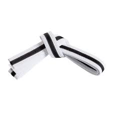 WHITE WITH BLACK STRIPE BELT