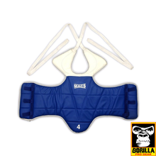 Load image into Gallery viewer, TKD REVERSABLE CHEST GUARD IN BLUE AND RED
